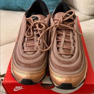 Nike Metallic Bronze Sneakers. Air Max 97, Men’s size 8, Women’s size 9.5